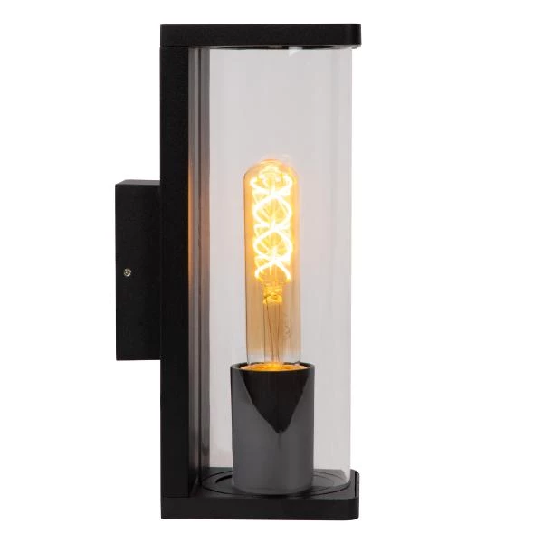 Lucide SLIGO - Wandlamp Binnen/Buiten - 1xE27 - IP54 - Zwart - detail 1